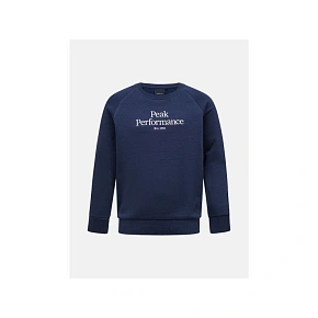 Dětská mikina Peak Performance Jr Original Crew, barva tmavě modrá Dětská mikina Peak Performance Jr Original Crew, barva tmavě modrá
