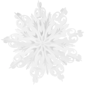 PAPÍROVÁ DEKORACE SNOWflAKE 64 CM BÍLÁ