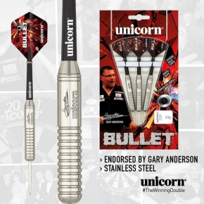 Šipky Unicorn Bullet z nerezové oceli - Gary Anderson 21g:27523|23g:27524|25g:27525