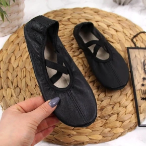 Dívčí kožené baleríny černé - Nazo Dívčí kožené baleríny černé - Nazo