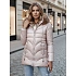 Dámská zimní bunda s kapucí TY4441 béžová - FashionStreet