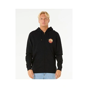 Mikina RIP CURL Wettie Passage Icon Zip Thru, černá Mikina RIP CURL Wettie Passage Icon Zip Thru, černá