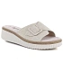 Dámské kožené žabky na platformě beige S.Barski 7002