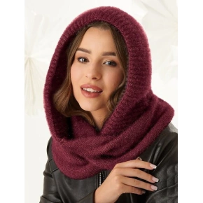 Dámská kapuce s komínem 48-495 Vínová - AJS
