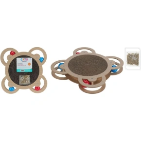 ŠKRABADLO PRO KOČKY INTERAKTIVNÍ HRAČKA 4 MÍČKY 35,5X35,5X4CM ŠKRABADLO PRO KOČKY INTERAKTIVNÍ HRAČKA 4 MÍČKY 35,5X35,5X4CM