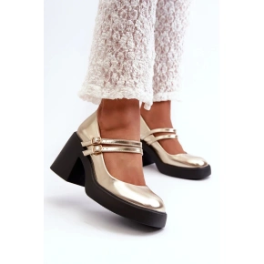 Lodičky na podpatku N381 zlaté - Step in style