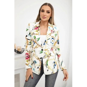 Bavlněné sako 30777 s potiskem ecru - Kesi