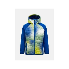 Pánská péřová bunda PEAK PERFORMANCE M Helium Aop Down Hybrid Hood, barva: vícebarevná