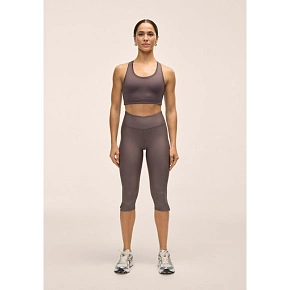 Dámské tréninkové legíny CASALL Capri Slit Regular Waist Tights, šedá barva Dámské tréninkové legíny CASALL Capri Slit Regular Waist Tights, šedá barva