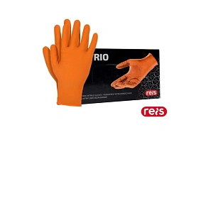 GRIZZLY nitrilové rukavice, oranžové, velikost L, 50 ks