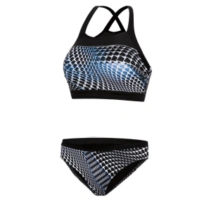 Dámské plavky S47N černo-modré kostičky - Self