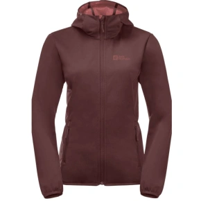 Dámská přechodná bunda s kapucí Jack Wolfskin Windhain Hoody W softshell červená (1307481_2866)
