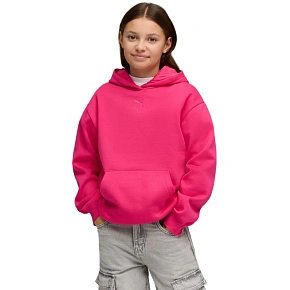 Dětská mikina Puma ESS Centered Cat Logo Relaxed Hoodie fuchsiová 692973 59