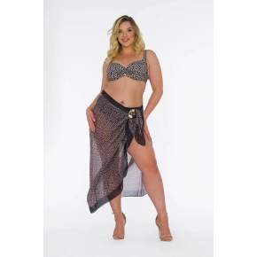 Dámské pareo 13 D95CH - 41a černé s geometrickým vzorem - Self