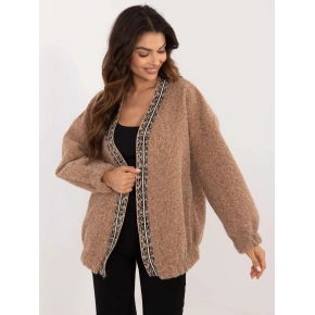 Dámský svetr / kabátek DHJ NA A8500.11P Hnědá melanž - FPrice