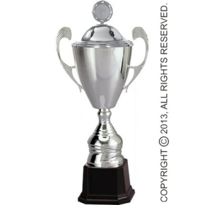 Stříbrný kovový hrnek s víčkem