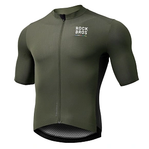 Cyklistický dres Rockbros 15220004004 ROAD TO SKY, pánský, s krátkým rukávem, velikost L – zelený