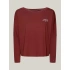 Dámské tričko s dlouhým rukávem UW0UW04153 DW5 kaštanové - Tommy Hilfiger