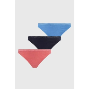 Dámská tanga 3Pack UW0UW04890 0V6 růžovo/modro/černé - Tommy Hilfiger