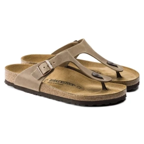 Dámské žabky Birkenstock Gizeh Oiled Leather Tabacco Brown Regular wide (0943811) dámské