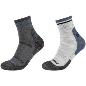 Skechers 2PPK Pánské vlněné ponožky Trail Wool Quarter Socks SK42052-9300 Grey 39-42