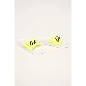 Pantofle KM0KM00499-YCD bíložlutá - Calvin Klein