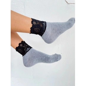 Dámské ponožky 1061 Šedá s černou - Milena