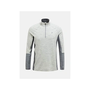 Termoaktivní mikina Peak Performance Magic Half Zip Wool-Blend BL – středně šedá mel/šedá mel, velikost: L Termoaktivní mikina Peak Performance Magic Half Zip Wool-Blend BL – středně šedá mel/šedá mel, velikost: L