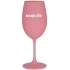 VÍNOPIČKA - růžová sklenice na víno 350 ml (bílý text)