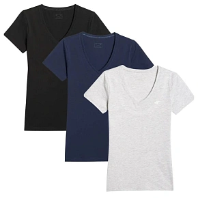 T-shirt damski (ZESTAW KOSZULEK 3 SZT.) 4F 4FWMM00TTSHF3307-20S-27M-31S T-shirt damski (ZESTAW KOSZULEK 3 SZT.) 4F 4FWMM00TTSHF3307-20S-27M-31S