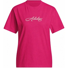 Dámské tričko adidas Cursive Wordmark Graphic T-shirt fuchsia KT2611 Dámské tričko adidas Cursive Wordmark Graphic T-shirt fuchsia KT2611