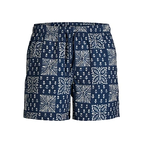 Jack&Jones pánské plavecké šortky JPSTMAUI SHELL AOP SWIM SHORTS REG 12291808 PAGEENT BLUE