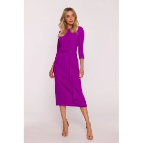 Dámské šaty s volánkem S425 - Levandulová - Stylove