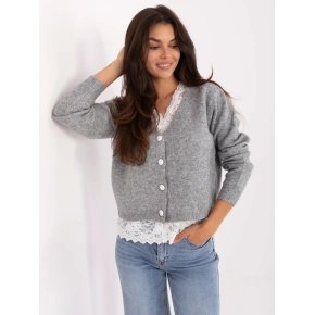 Dámský svetr PM SW F513.16 Šedý s ecru - FPrice