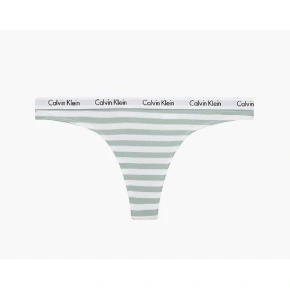 Dámská tanga D1617E 5XD bílá/zelená - Calvin Klein