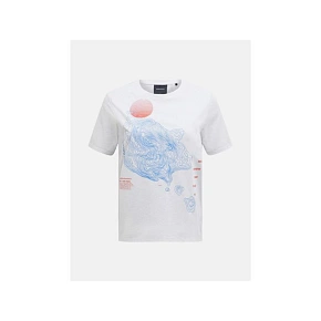 Tričko PEAK PERFORMANCE Explore Graphic Tee Women, bílé Tričko PEAK PERFORMANCE Explore Graphic Tee Women, bílé
