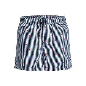 Jack&Jones pánské plavky JWHARUBA SWIM PRINTS SHORTS 12206537 NAVY BLAZER STRIPES
