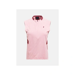 Dámské tričko PEAK PERFORMANCE W Mountainbreath Sleveless Polo, růžová barva Dámské tričko PEAK PERFORMANCE W Mountainbreath Sleveless Polo, růžová barva