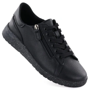 Dámské zvýšené kožené polobotky černé Jezzi 138 Dámské zvýšené kožené polobotky černé Jezzi 138