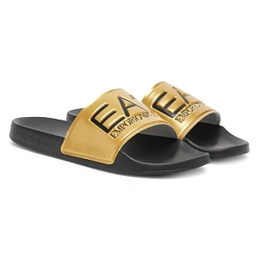 Pánské sportovní žabky Emporio Armani EA7 černé/zlaté – 7X000108-AF15118-MZ097 Pánské sportovní žabky Emporio Armani EA7 černé/zlaté – 7X000108-AF15118-MZ097