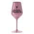 KDYŽ MÁŠ VÍNO, NEPOTŘEBUJEŠ TERAPEUTA - světle růžová nerozbitná sklenice na víno 470 ml