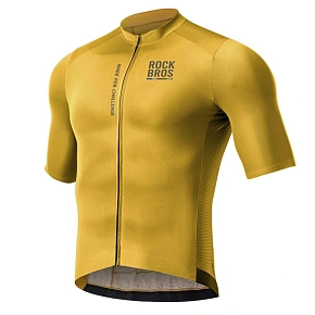 Cyklistický dres Rockbros 15120014025 ROAD TO SKY pro muže, s krátkým rukávem, velikost L – žlutý, pánský