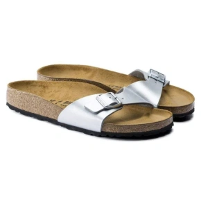 Dámské žabky Birkenstock Madrid Birko-Flor Silver regular wide (0040411) dámské