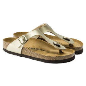 Dámské žabky Birkenstock Gizeh Birko-Flor Gold narrow (1016109) dámské