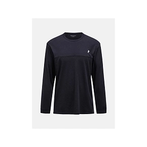 Pánské tričko PEAK PERFORMANCE M Trail Wool Blend LS, černé Pánské tričko PEAK PERFORMANCE M Trail Wool Blend LS, černé