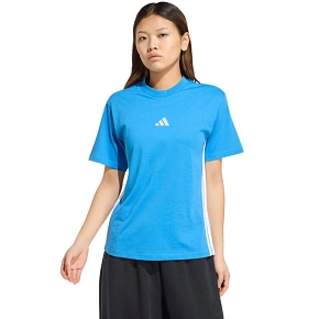 Dámské bavlněné tričko adidas Essentials 3-Stripes světle modrá KC5197 Dámské bavlněné tričko adidas Essentials 3-Stripes světle modrá KC5197