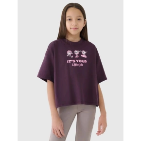 Dívčí oversize top s potiskem 4F 4FJRSS25TTSHF2587-50S Dívčí oversize top s potiskem 4F 4FJRSS25TTSHF2587-50S