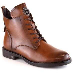 Potocki W WOL171C hnědé boty se šněrováním a zipem Potocki W WOL171C hnědé boty se šněrováním a zipem