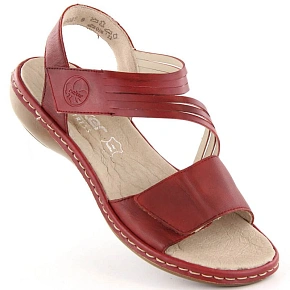 Kožené pohodlné sandály Rieker W RKR685 red