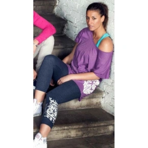 Dlouhé legíny LEONE LW1009/S16 tmavě modrá "S"